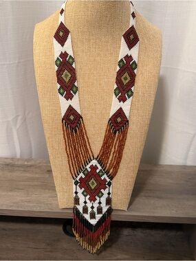Gorgeous! Seed Bead Statement Necklace #A112 Ukrainian Gerdan